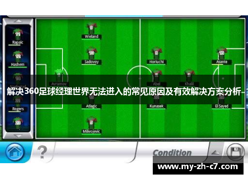 解决360足球经理世界无法进入的常见原因及有效解决方案分析