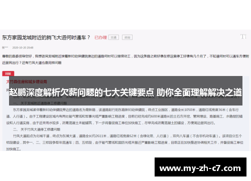 赵鹏深度解析欠薪问题的七大关键要点 助你全面理解解决之道 赵鹏深度解析欠薪问题的七大关键要点 助你全面理解解决之道